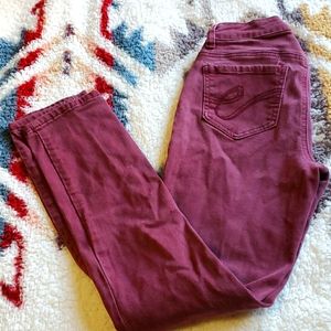 Maroon skinny jeans